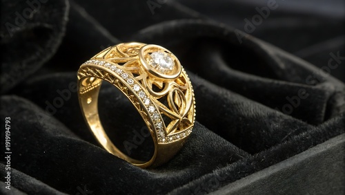 golden ring with diamonds