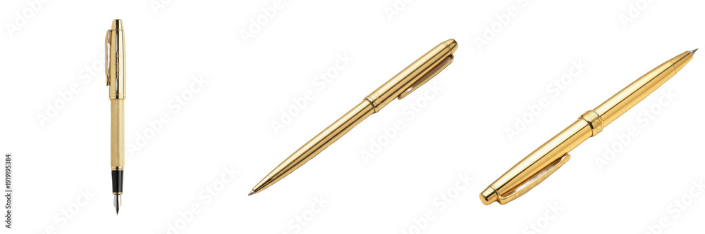 Ταπετσαρία Set of Luxury Gold Fountain Pen and Ballpoint Pen Stationery with Transparent Ba