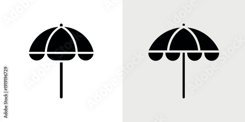 Black and white umbrella on white and gray backgrounds