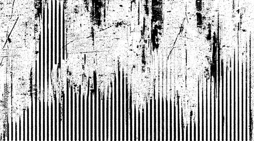 Black and White Grunge Stripes Texture Background Abstract Distressed Vertical and Horizontal Lines, Rough Urban Scratch Overlay, Vintage Monochrome Noise Pattern for Poster, Print, Wallpaper and Gray