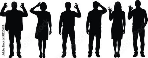 People silhouette set, man walking running sitting, family parents holding child, woman dancing, soccer player, group jumping, person showing okay gesture, lifestyle vector collection, icons.