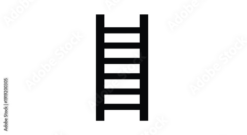 Simple black and white illustration of a vertical ladder with rungs