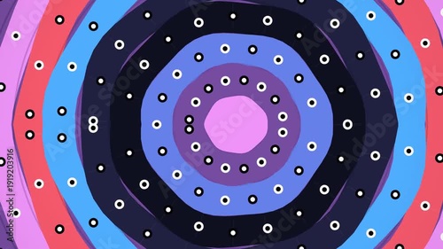 Abstract colorful circles animation, artistic background, creative design, modern art, digital illustration.