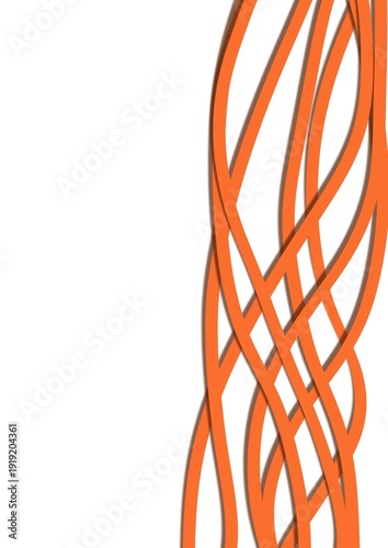 Canvastavla Abstract Orange Interwoven Line Pattern on White Background
