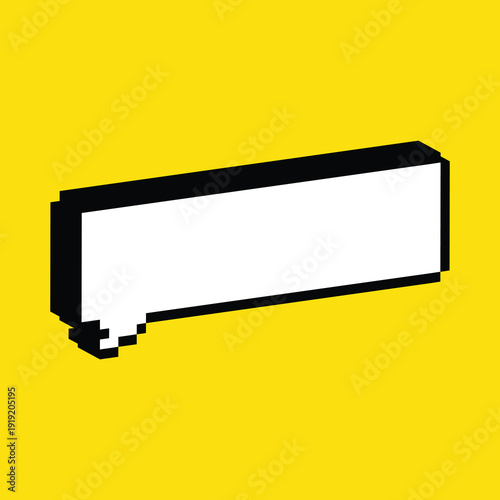 3D isometric pixel art speech bubble 8 bit vector icon for computer game, logo