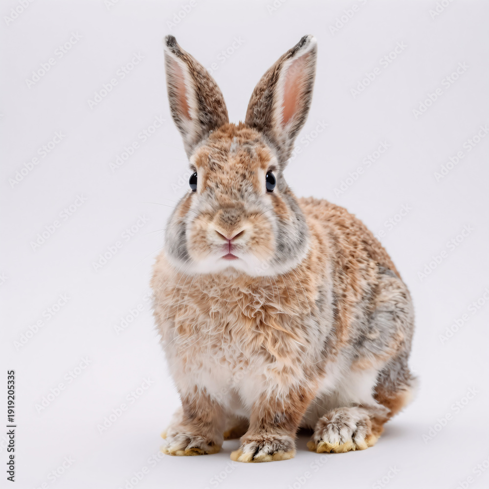 Obraz premium neon glow, a cute bunny rabbit is posed in a studio shot, white background for an easter-themed image