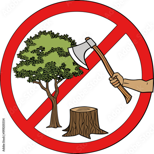 No cutting trees allowed in this area Vector