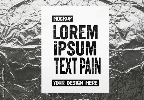 Crumpled Foil Background Paper Mockup