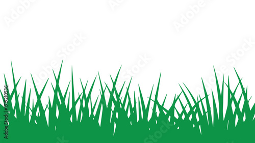 Stylized Green Grass Border Vector Illustration