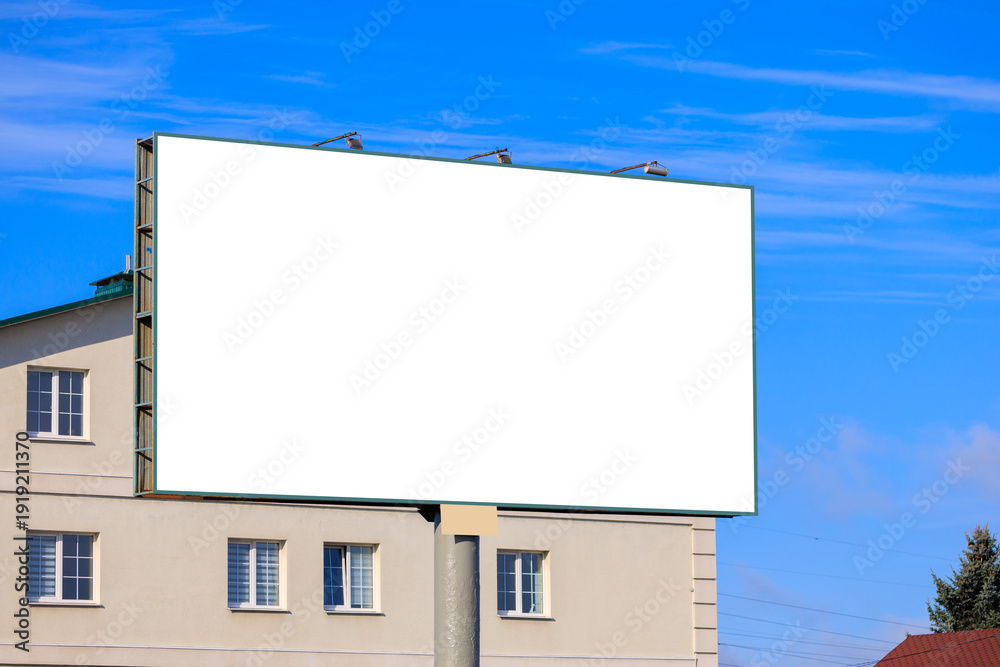 Obraz premium Background for design, white billboards on city streets and along roads