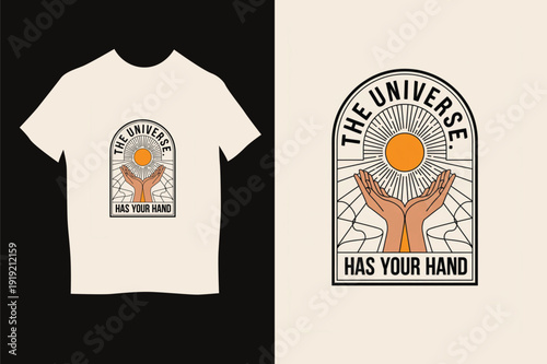 Lucky Black Cat Illustration T-Shirt