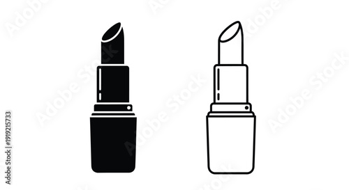 Two lipstick tubes one black and one white in silhouette