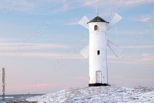 Wallpaper Mural Stawa Młyny Beacon in Swinoujscie During Frozen Winter on the Baltic Sea Torontodigital.ca