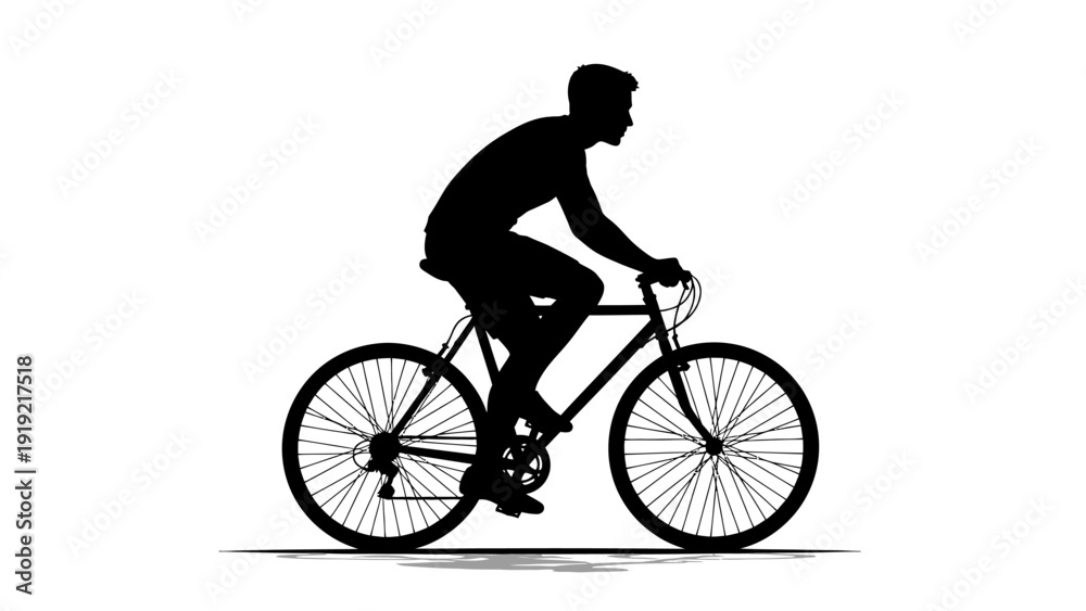 Fototapeta premium silhouette of a cyclist