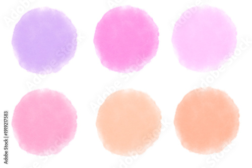 set of colorful water color circles 