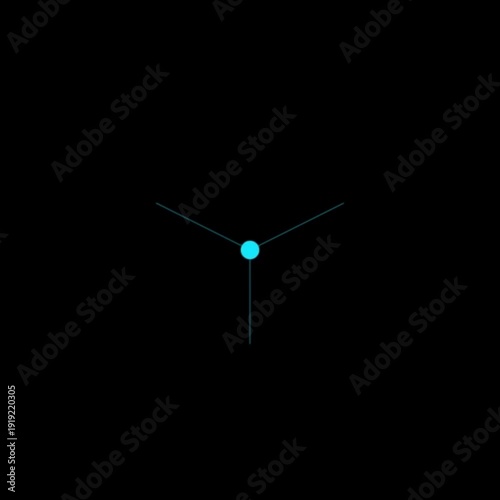 Abstract Blue Data Connection Node Animation. Digital Network Technology Background Loop with Oscillating Lines.