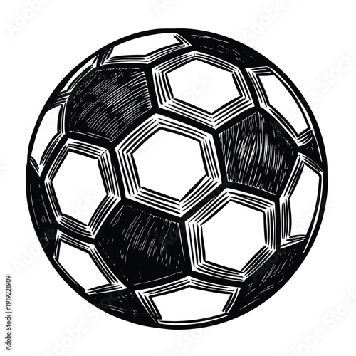 Hand Drawn Sketch Style Soccer Ball Vector Illustration