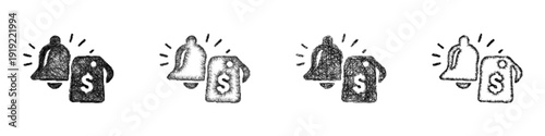 Sketch deal alert icon design set