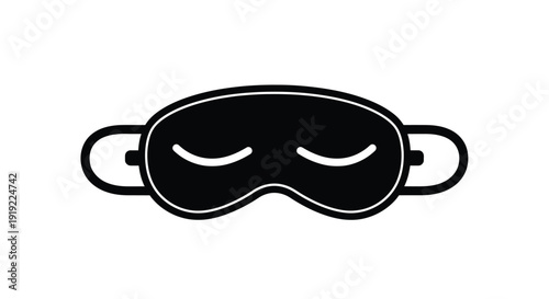 Black sleep mask with curved details a striking silhouette