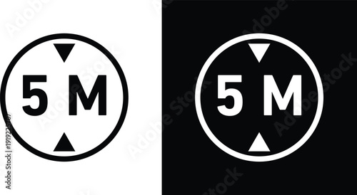 5 meter sign pack in black and white colors