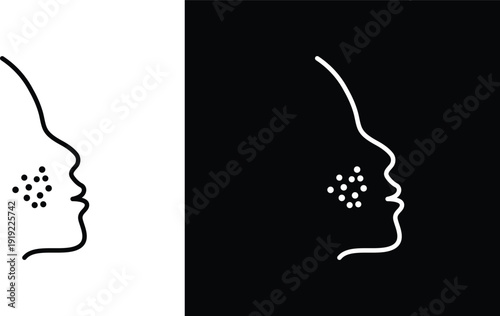 Acne icon pack in black and white colors