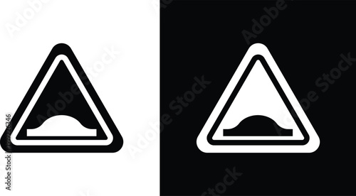 Caution speed Ramps sign pack in black and white colors
