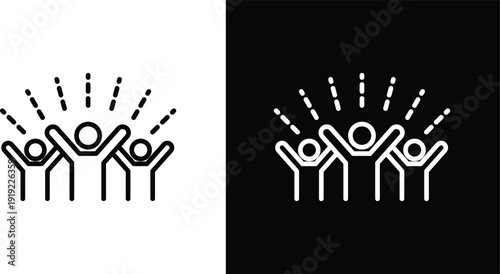celebration icon pack in black and white colors