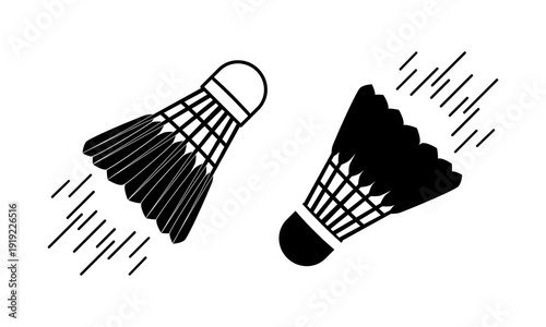 ฺBadminton ball icon isolated on white background. Flat vector illustration design