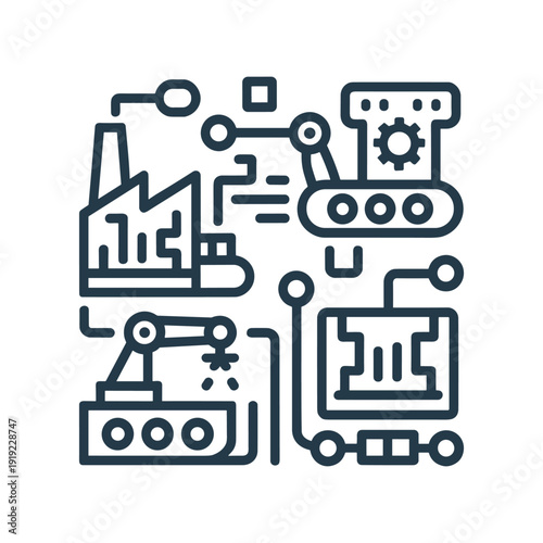 Industrial automation and manufacturing concept with robotic