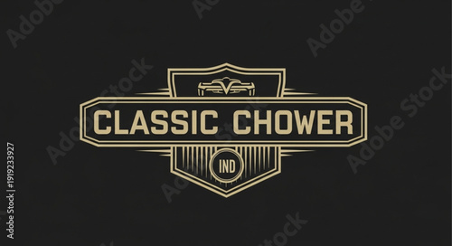 Classic Chower vintage car emblem design.