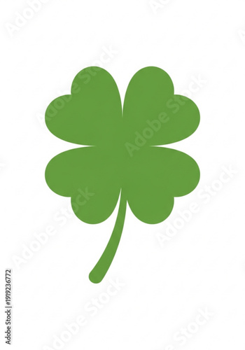 Green four-leaf clover symbol representing good luck and fortune  