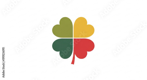 Colorful four-leaf clover symbol representing luck and prosperity  