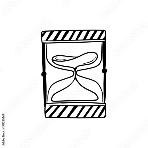 Hand-drawn hourglass sketch symbolizing time management and deadline