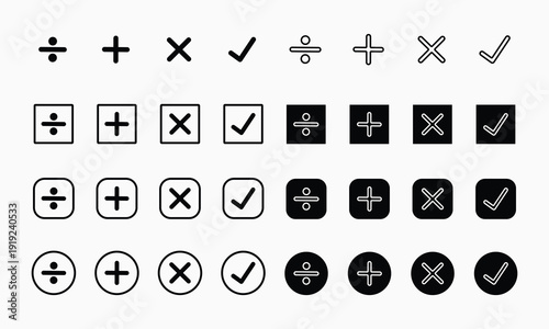 Geometric Check Mark and Calculation Symbols