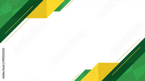 Vector Professional presentation slide background for Tiradentes Day, green and yellow geometric shapes