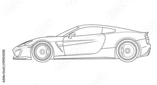 Sports Car Side View Illustration.