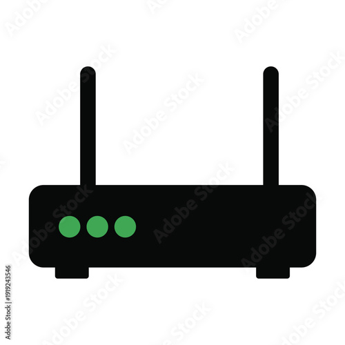 Wi-Fi Router Vector Illustration - Internet and Connectivity Concept