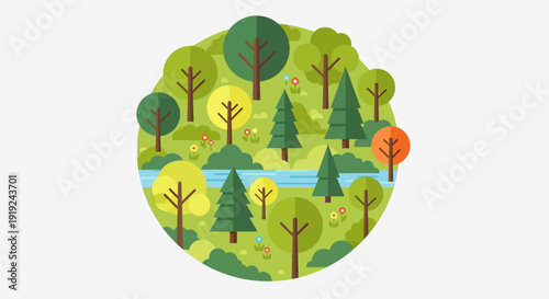 Celebrating International Day of Forests with lush green trees and serene river landscape