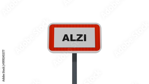 Alzi sign entrance, Alzi town entry road.