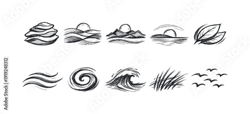 Nature, ecology outline icon set. Eco-friendly, sustainability symbols collection