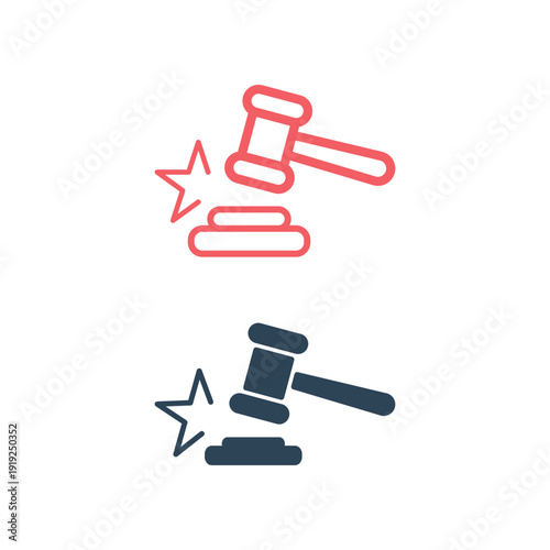 Security, auction icons set. Element of judge gavel for mobile concept and web apps.