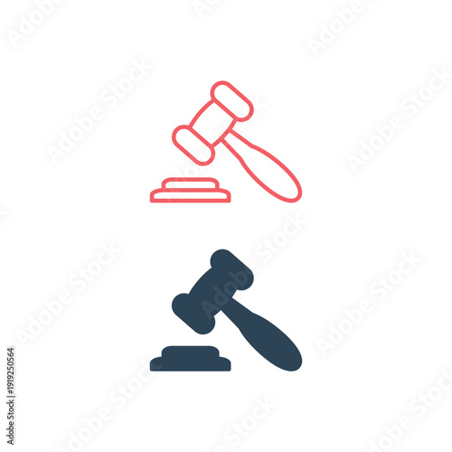 Security, auction icons set. Element of judge gavel for mobile concept and web apps.