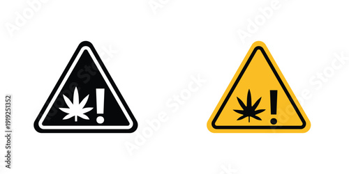 Cannabiss in line art style on white background for graphic and web design.aging warning signs in line art style on white background for graphic and web design.