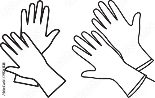 Silhouette of rubber gloves icon for cleaning