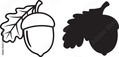 Acorn silhouette outline acorn silhouette full