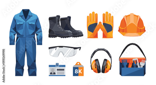 Geometric safety equipment collection for industrial use