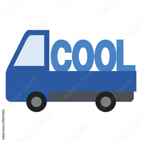 クール便・冷蔵配送のトラックのイラスト