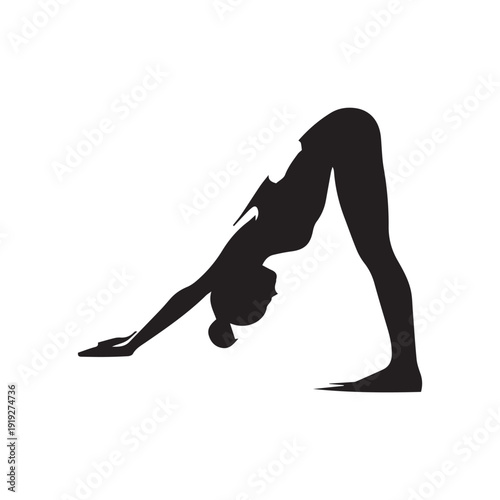 silhouette of a woman doing yoga