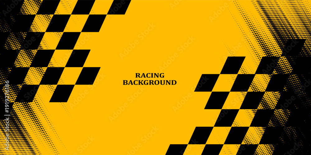 Ταπετσαρία Racing background, sports race banner with dynamic grunge checkered shape ideal