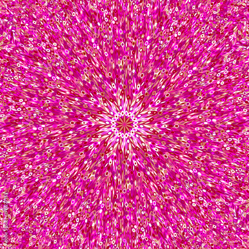 Abstract radial tiled pattern background - hypnotic colorful psychedelic circular vector design from geometrical shapes